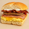 gourmet breakfast sandwich, bacon egg, halo bagels harlem