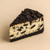 Slice of Oreo cheesecake on a beige background  halo bagels harlem